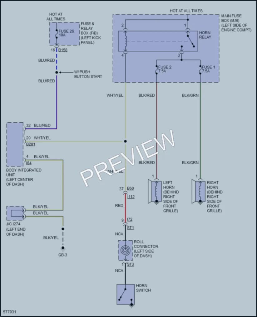 2017 Subaru Legacy Horn wiring diagram preview