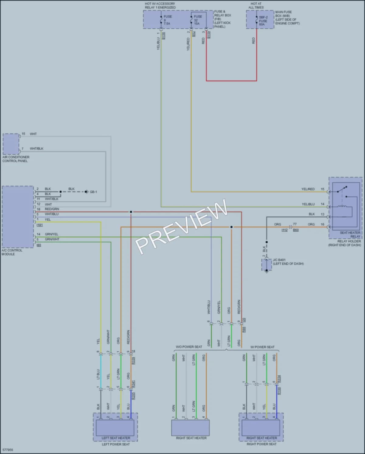 2017 Subaru Legacy Power Seats wiring diagram preview