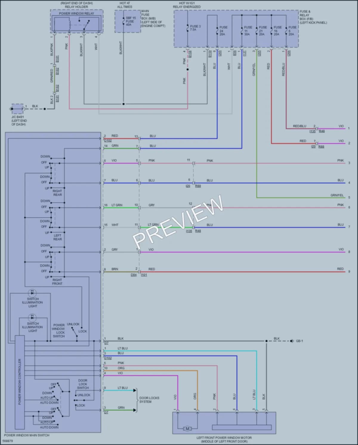 2017 Subaru Legacy Power Windows wiring diagram preview