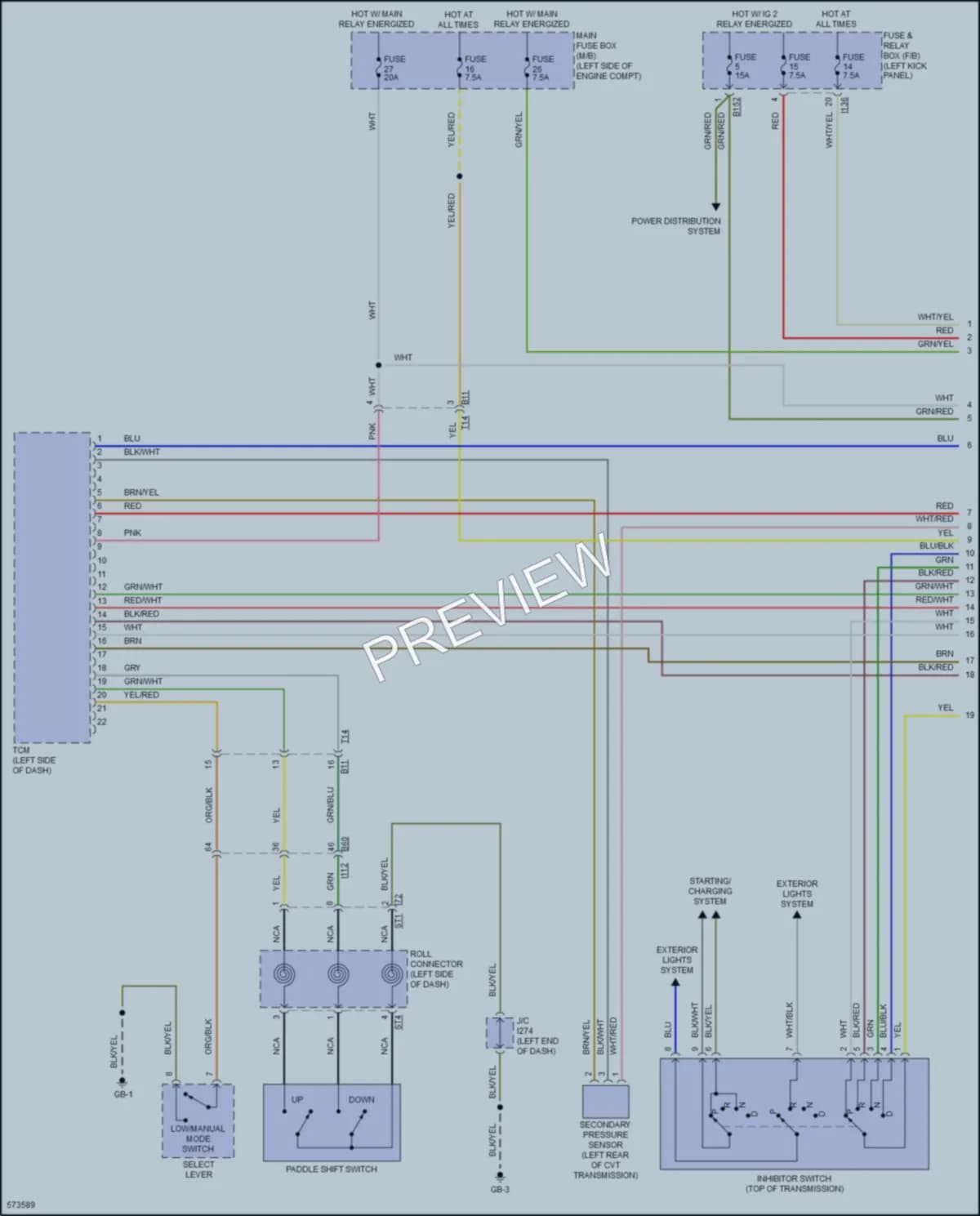 2017 Subaru Legacy Transmission wiring diagram preview