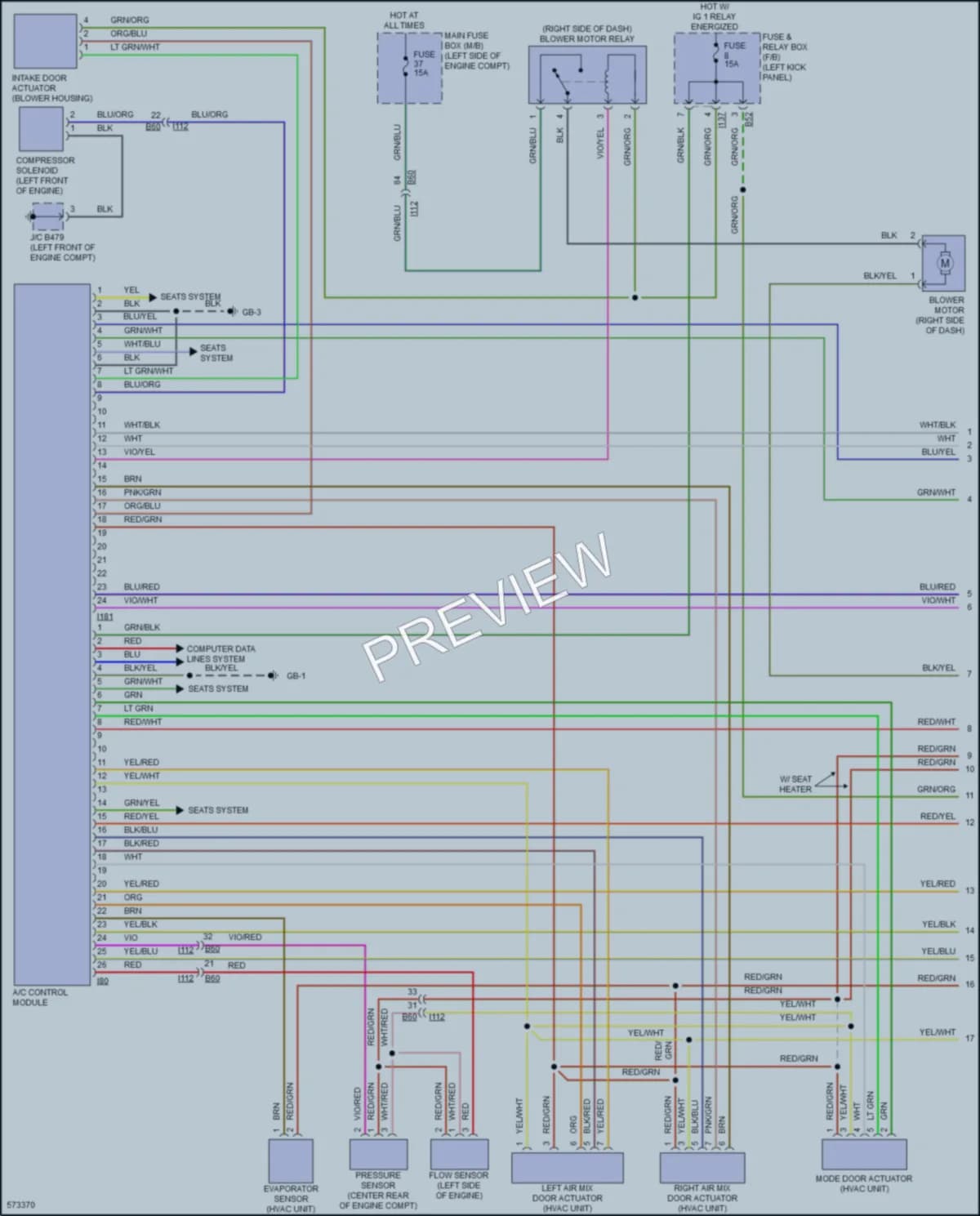 2017 Subaru Outback Air Conditioning wiring diagram preview
