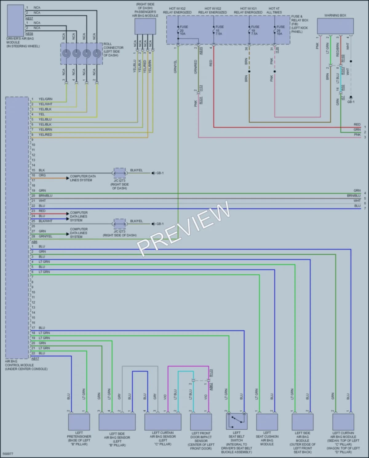 2017 Subaru Outback Supplemental Restraints wiring diagram preview