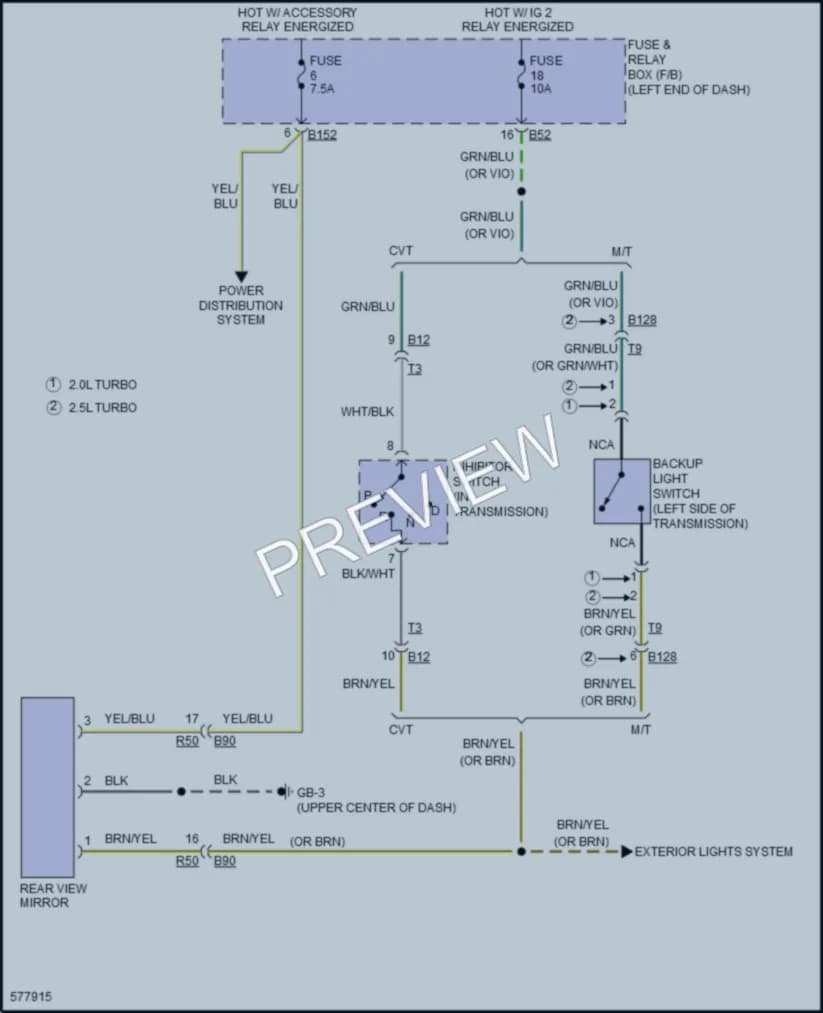 2017 Subaru WRX Power Mirrors wiring diagram preview