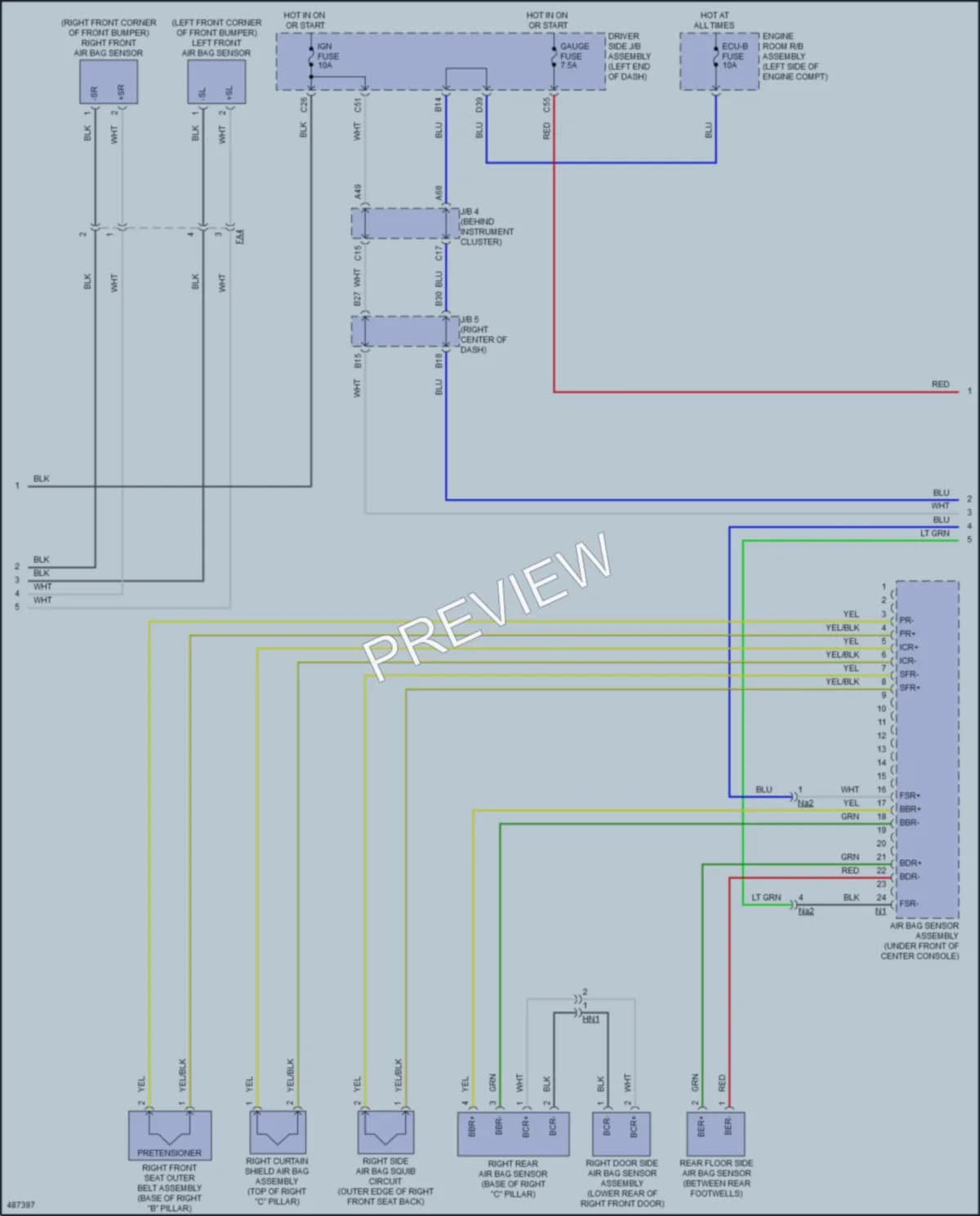 2017 Toyota 4Runner Supplemental Restraints wiring diagram preview