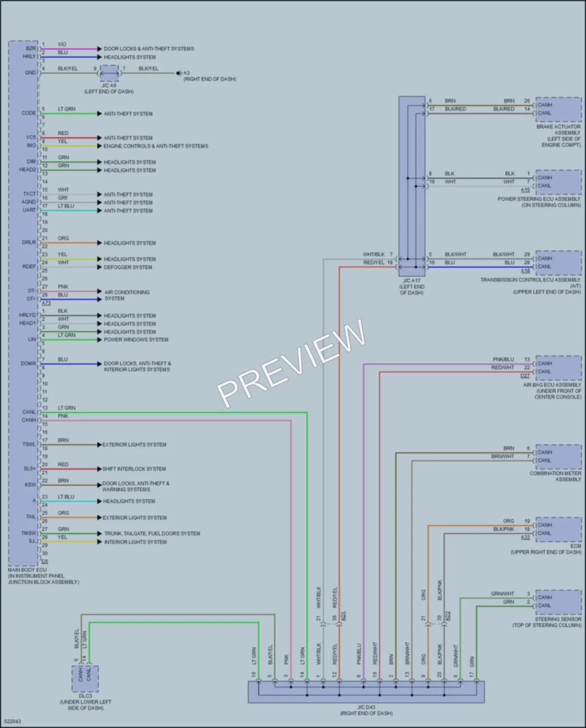 2017 Toyota 86 Body Control Modules wiring diagram preview