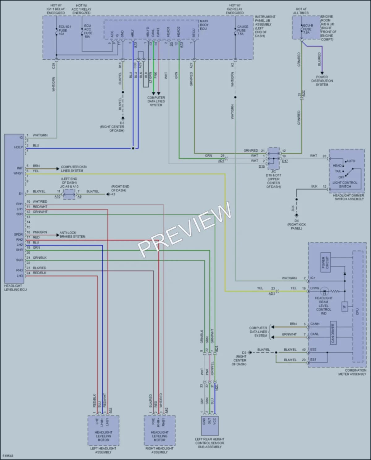 2017 Toyota 86 Headlights wiring diagram preview