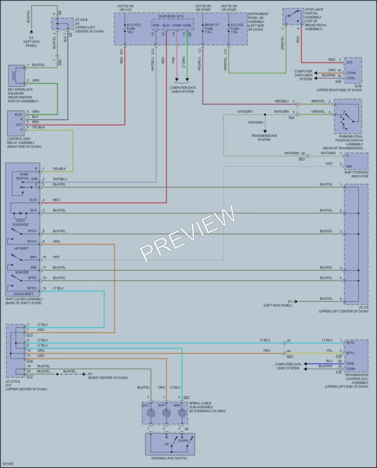 2017 Toyota 86 Shift Interlock wiring diagram preview