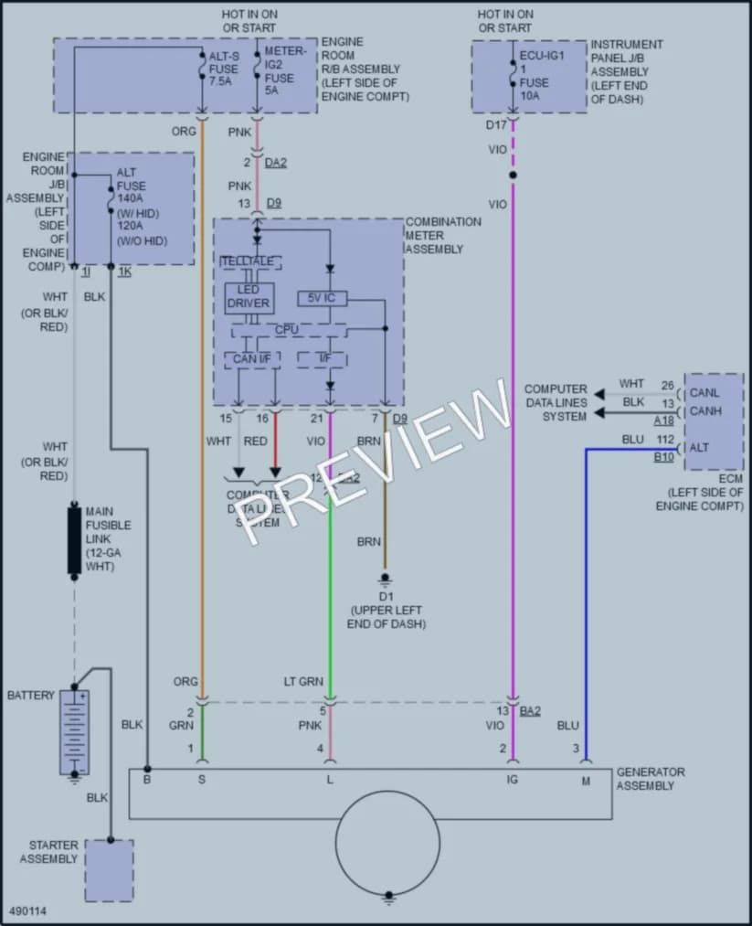 2017 Toyota Avalon Starting Charging wiring diagram preview