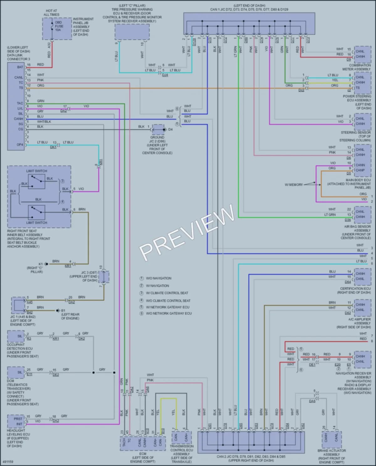 2017 Toyota AvalonHybrid Computer Data Lines wiring diagram preview