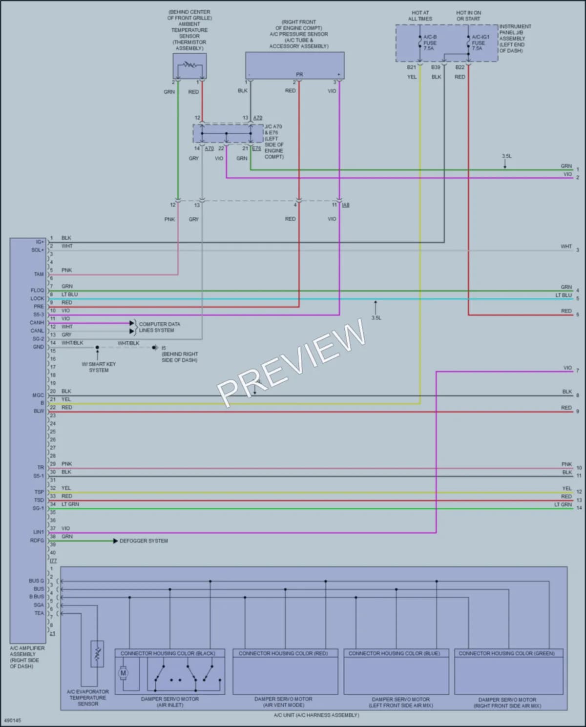 2017 Toyota Camry Air Conditioning wiring diagram preview