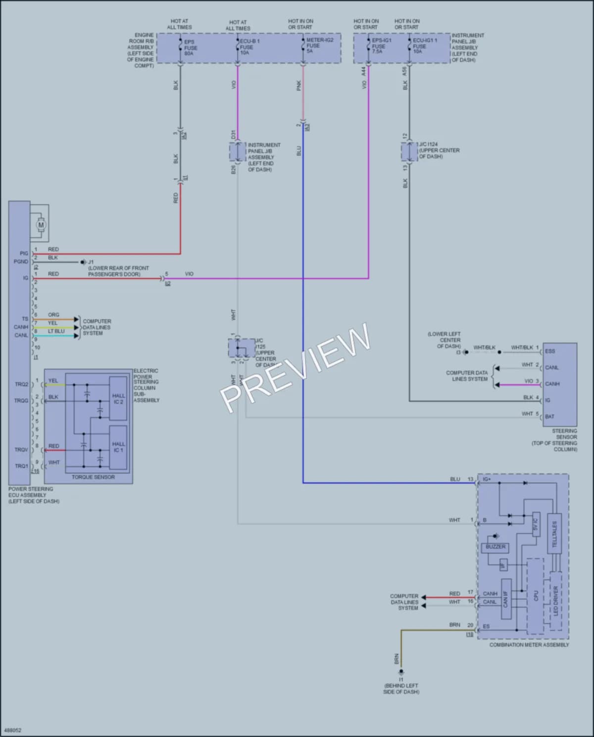 2017 Toyota Camry Electronic Power Steering wiring diagram preview