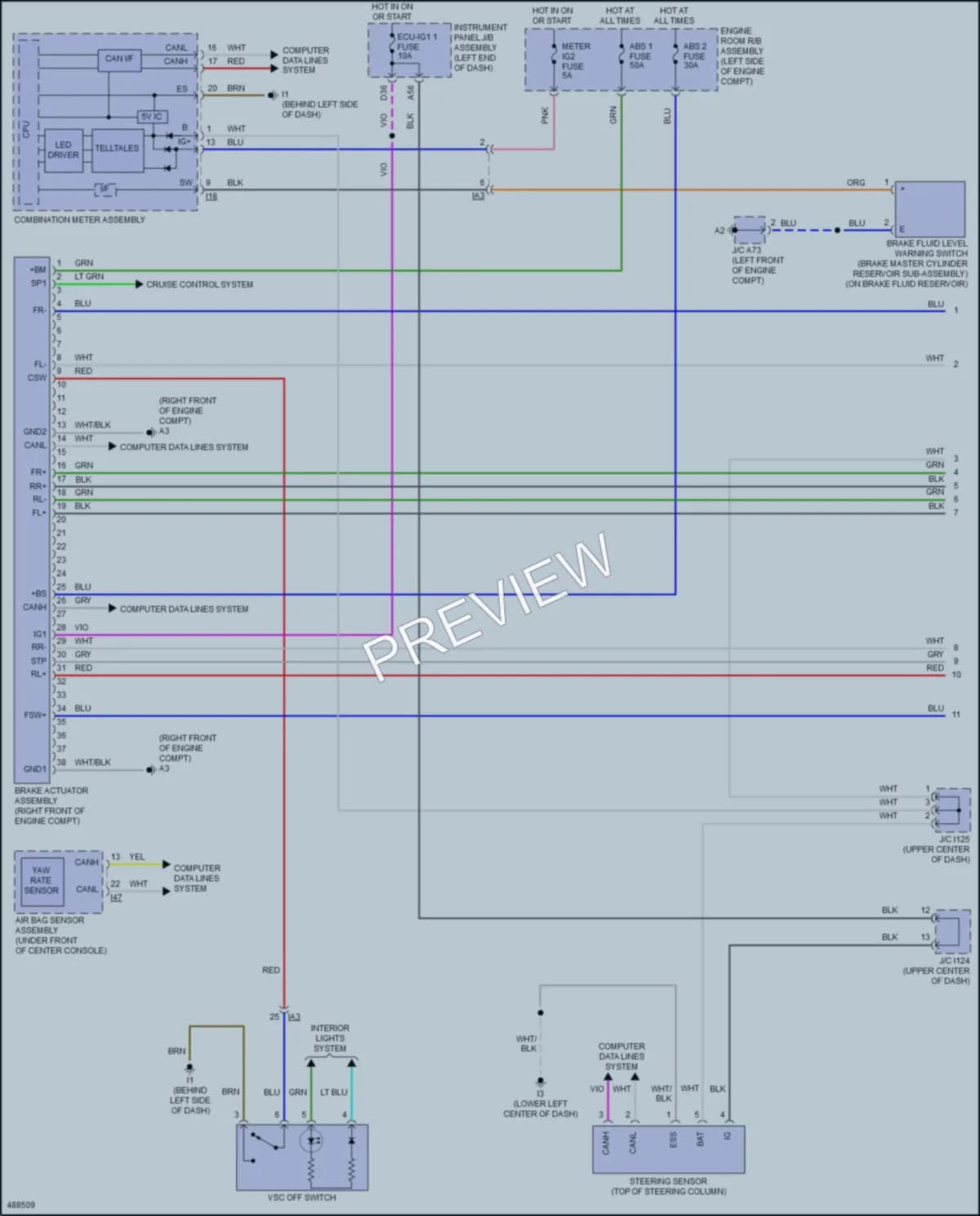 2017 Toyota CamryHybrid Anti Lock Brakes wiring diagram preview