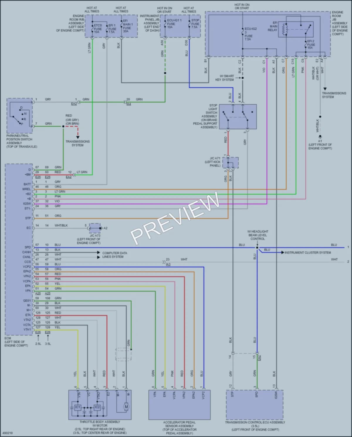 2017 Toyota CamryHybrid Cruise Control wiring diagram preview