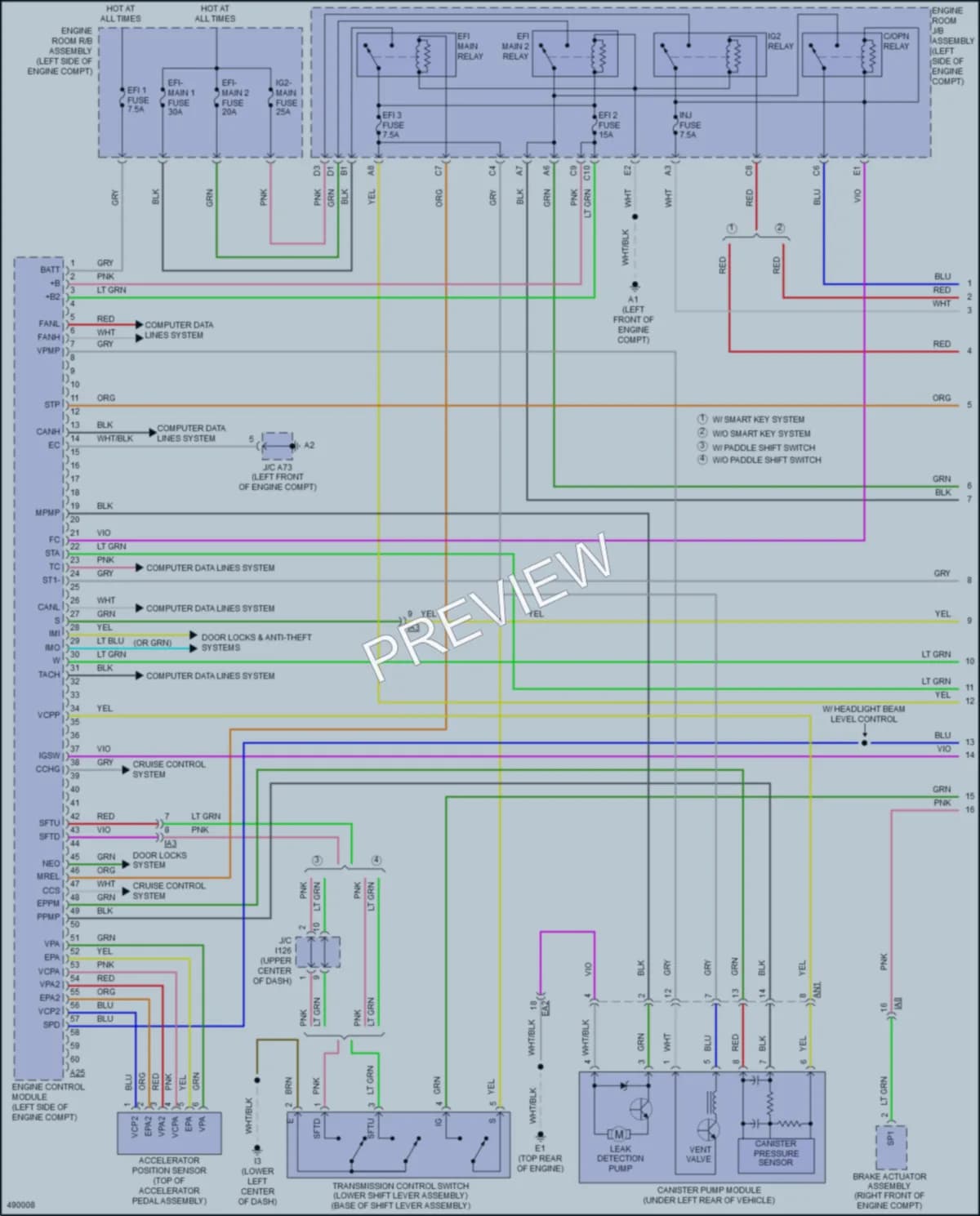 2017 Toyota CamryHybrid Engine Performance wiring diagram preview