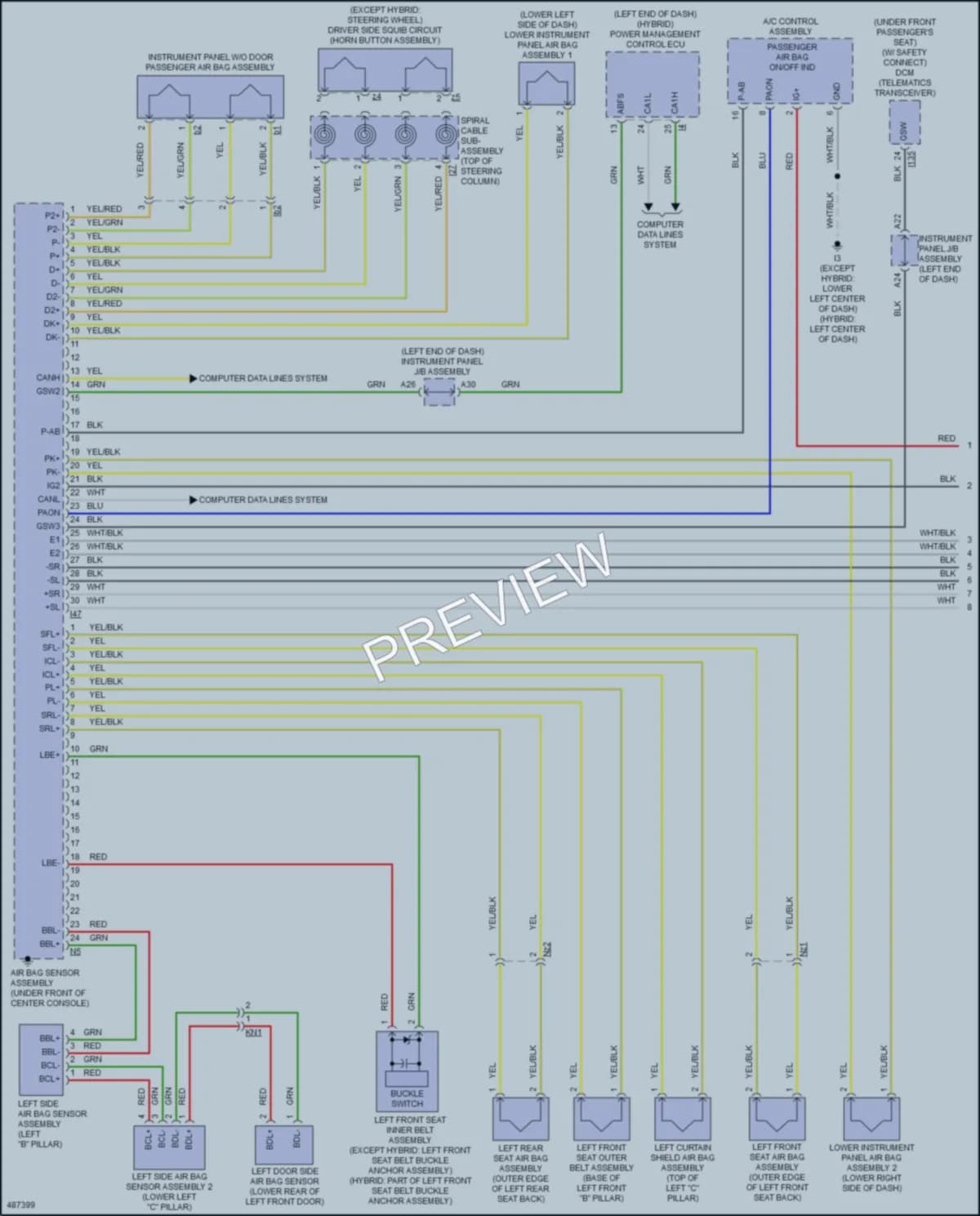 2017 Toyota CamryHybrid Supplemental Restraints wiring diagram preview