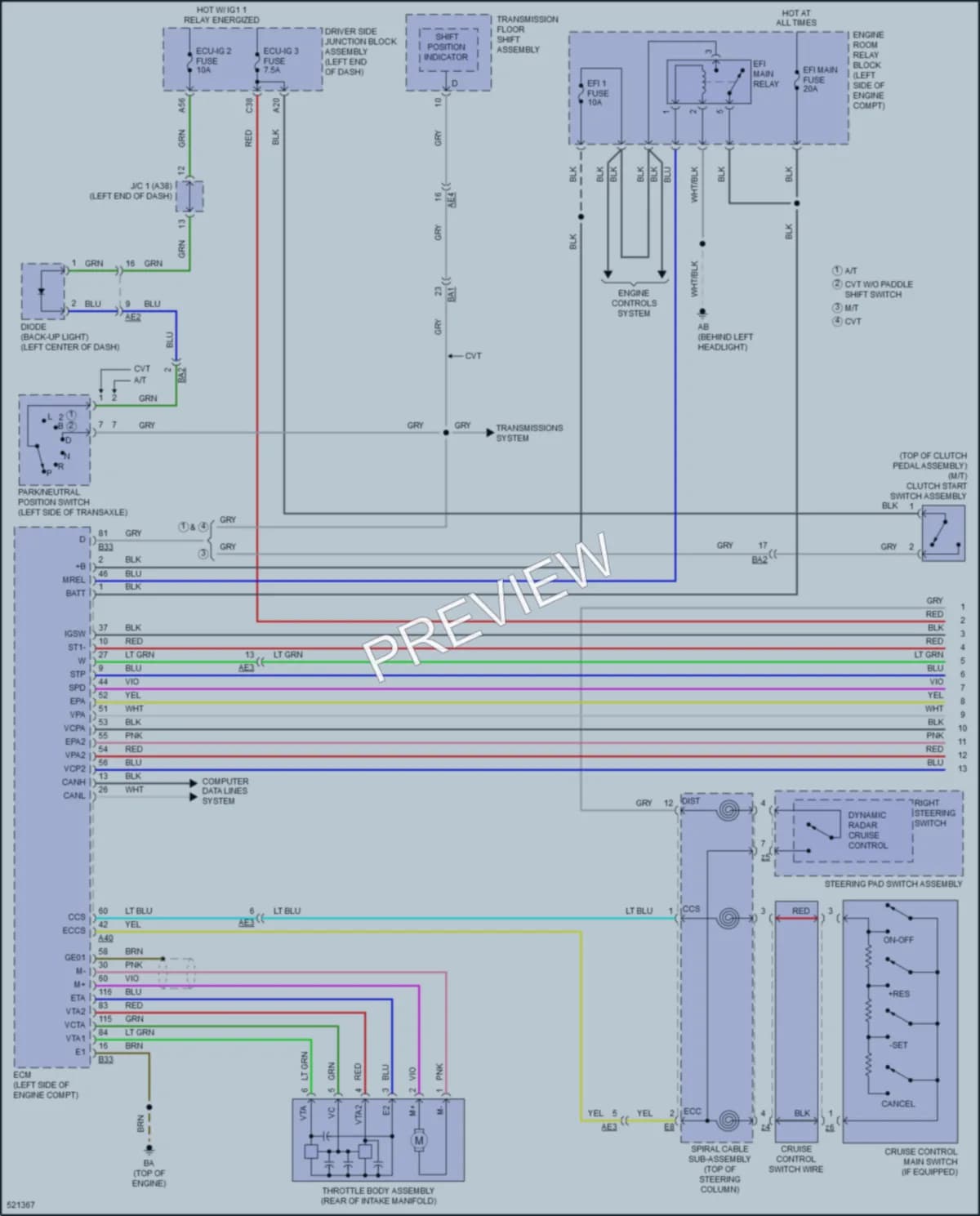 2017 Toyota Corolla Cruise Control wiring diagram preview