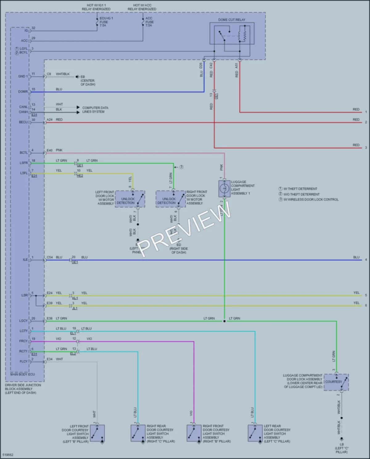 2017 Toyota Corolla Interior Lights wiring diagram preview