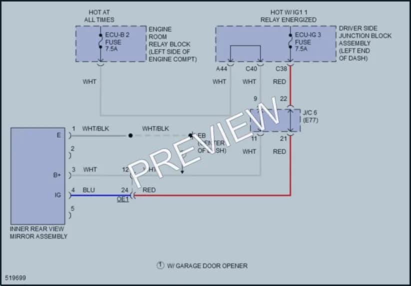 2017 Toyota Corolla Power Mirrors wiring diagram preview