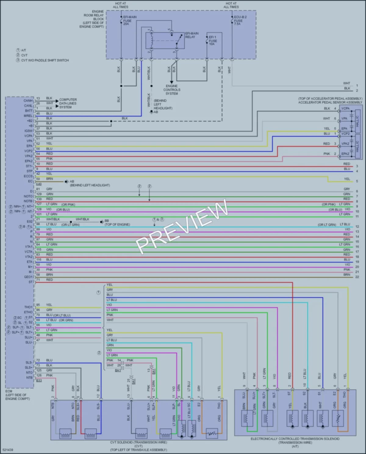 2017 Toyota Corolla Transmission wiring diagram preview