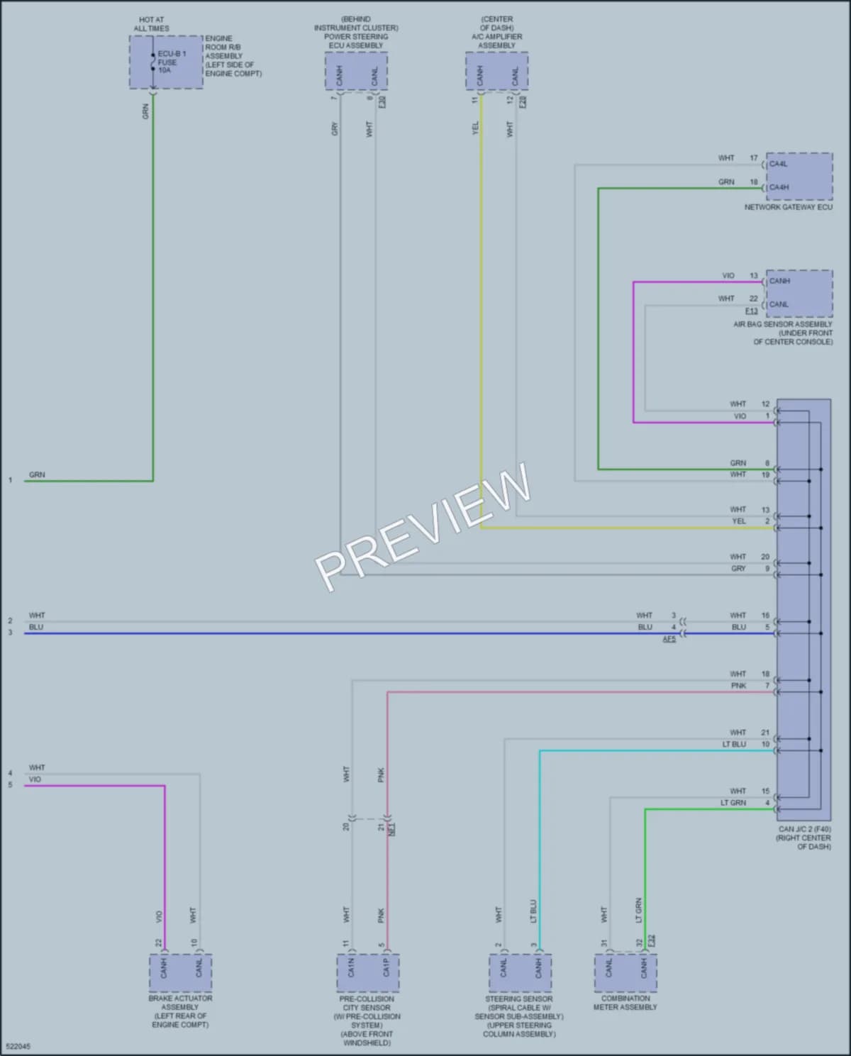 2017 Toyota CorollaiM Body Control Modules wiring diagram preview