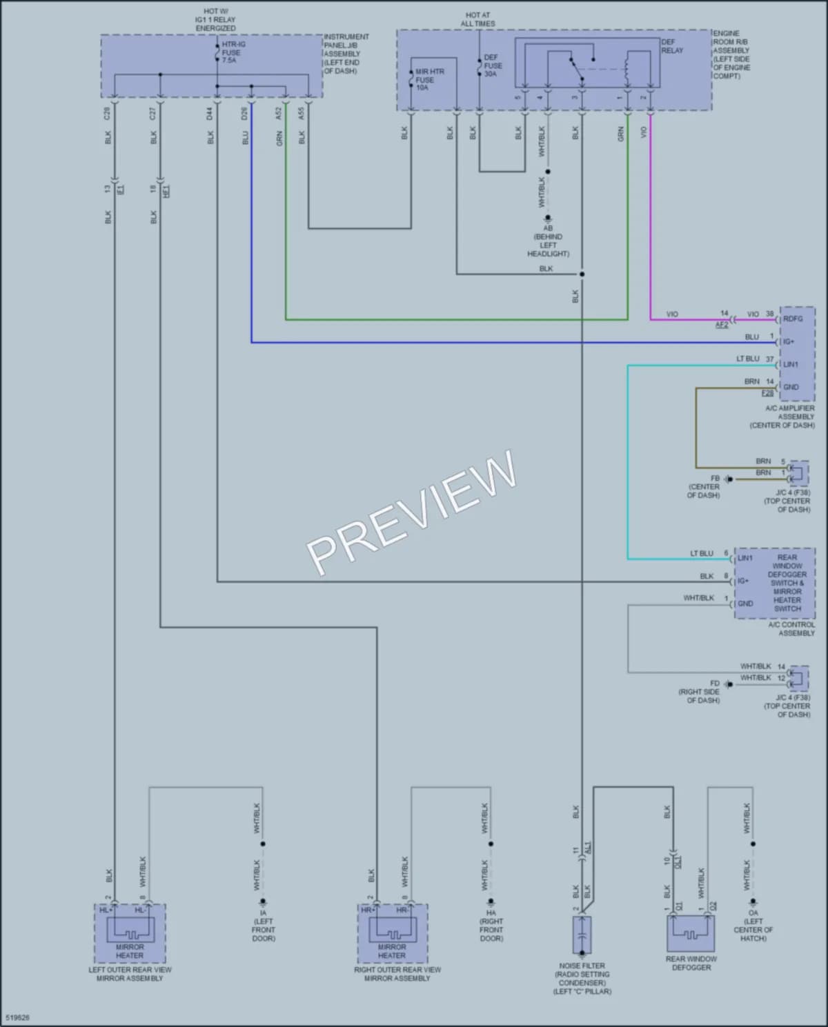2017 Toyota CorollaiM Defoggers wiring diagram preview