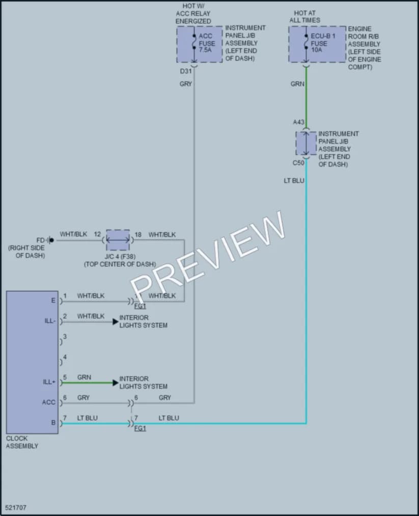 2017 Toyota CorollaiM Instrument Cluster wiring diagram preview