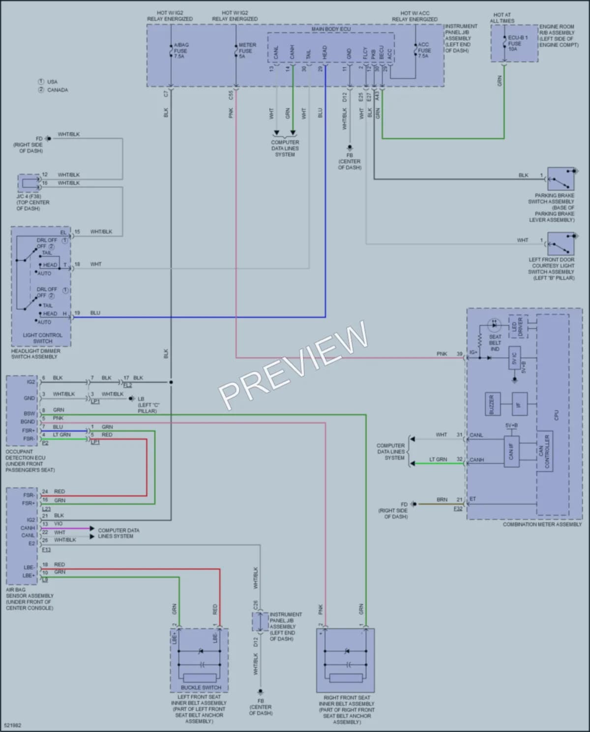 2017 Toyota CorollaiM Warning Systems wiring diagram preview