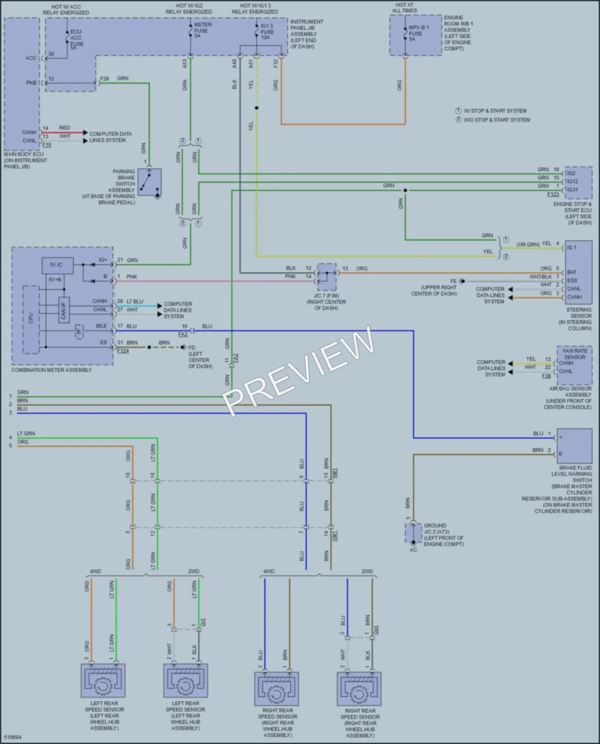 2017 Toyota Highlander Anti Lock Brakes wiring diagram preview