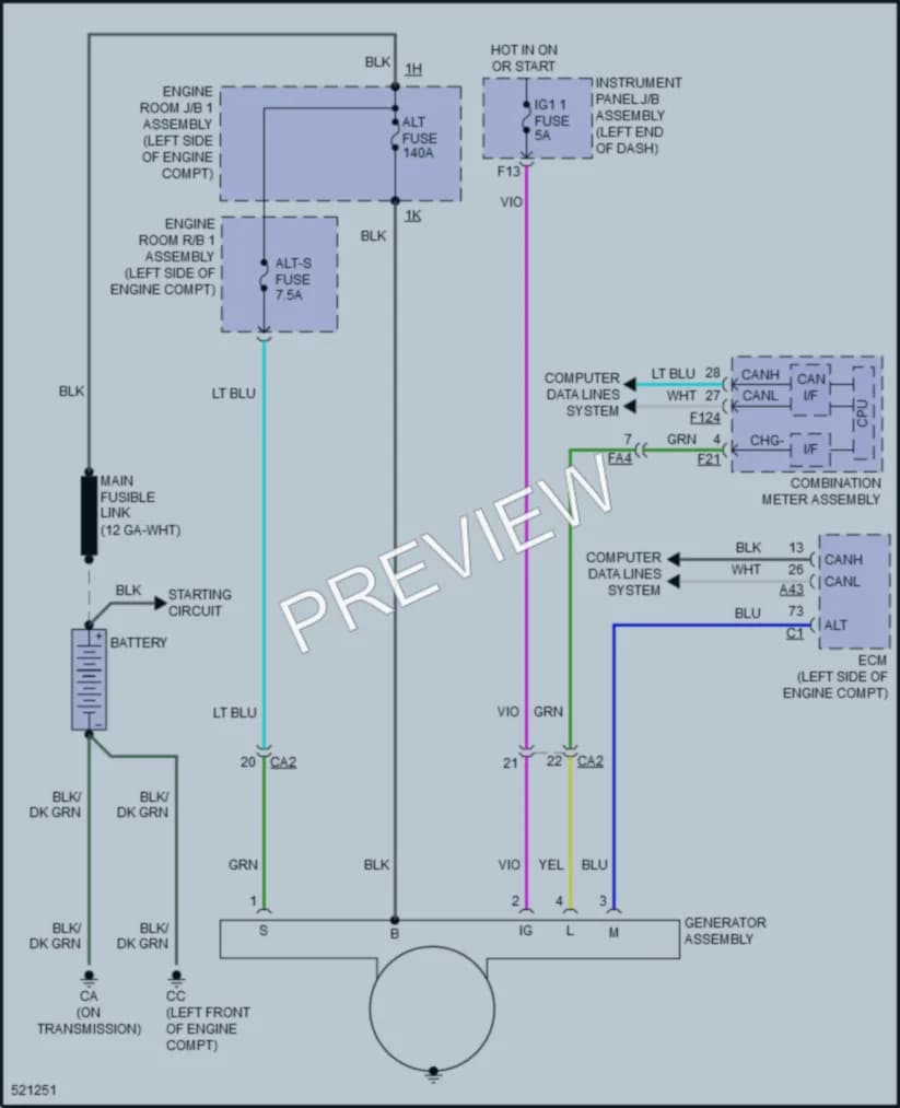 2017 Toyota Highlander Starting Charging wiring diagram preview