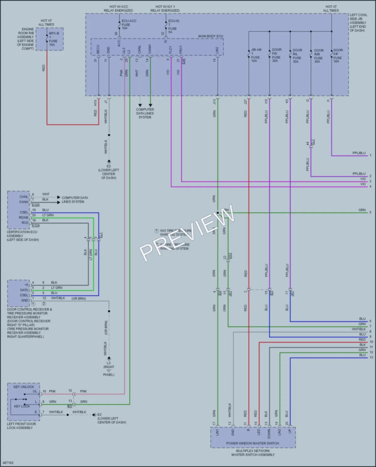 2017 Toyota LandCruiser Power Windows wiring diagram preview
