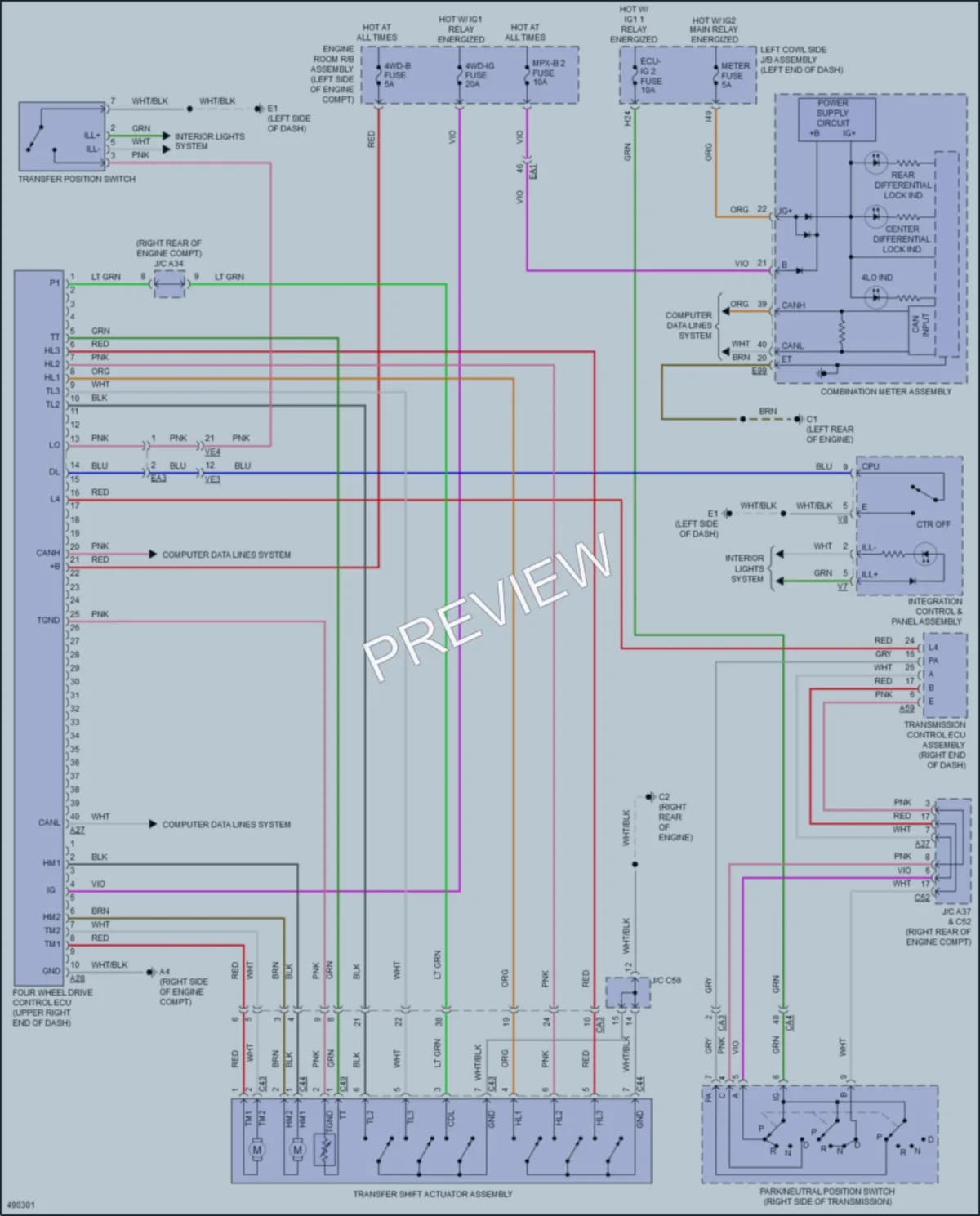 2017 Toyota LandCruiser Transmission wiring diagram preview