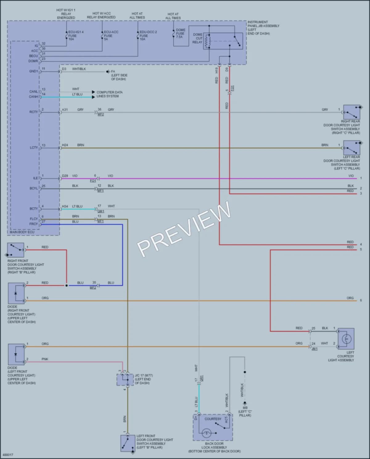 2017 Toyota Prius Interior Lights wiring diagram preview