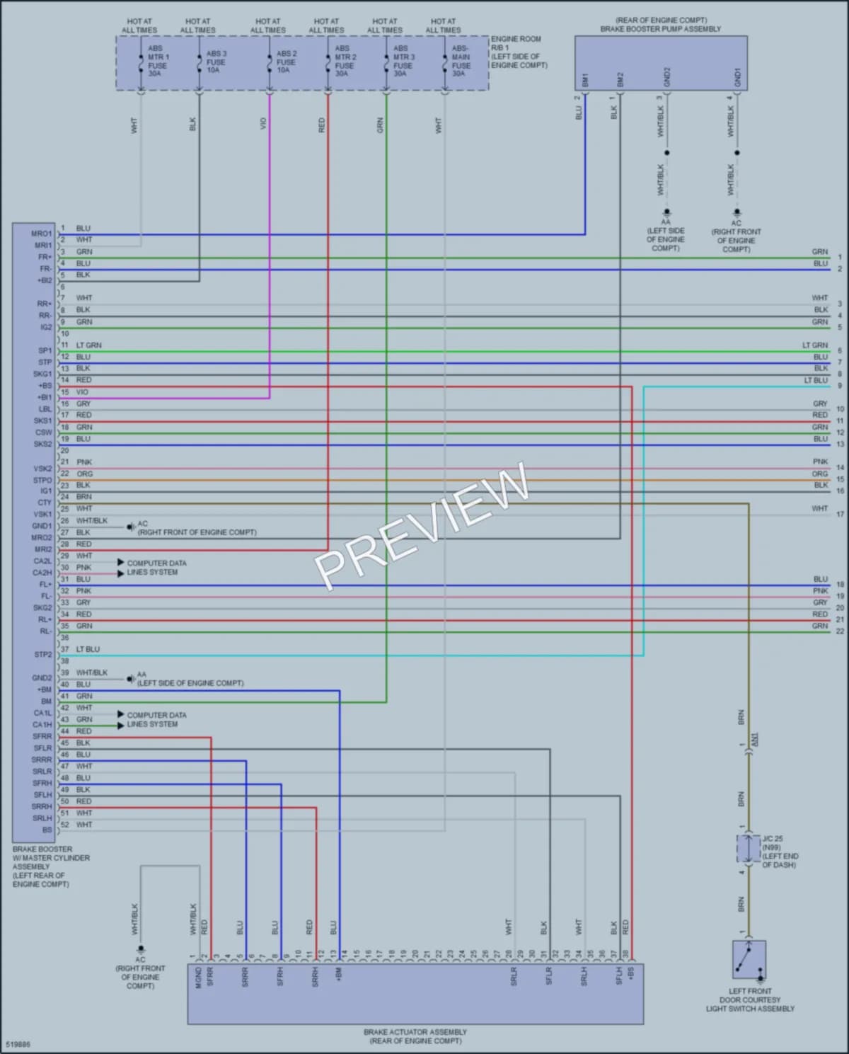 2017 Toyota PriusPrime Anti Lock Brakes wiring diagram preview