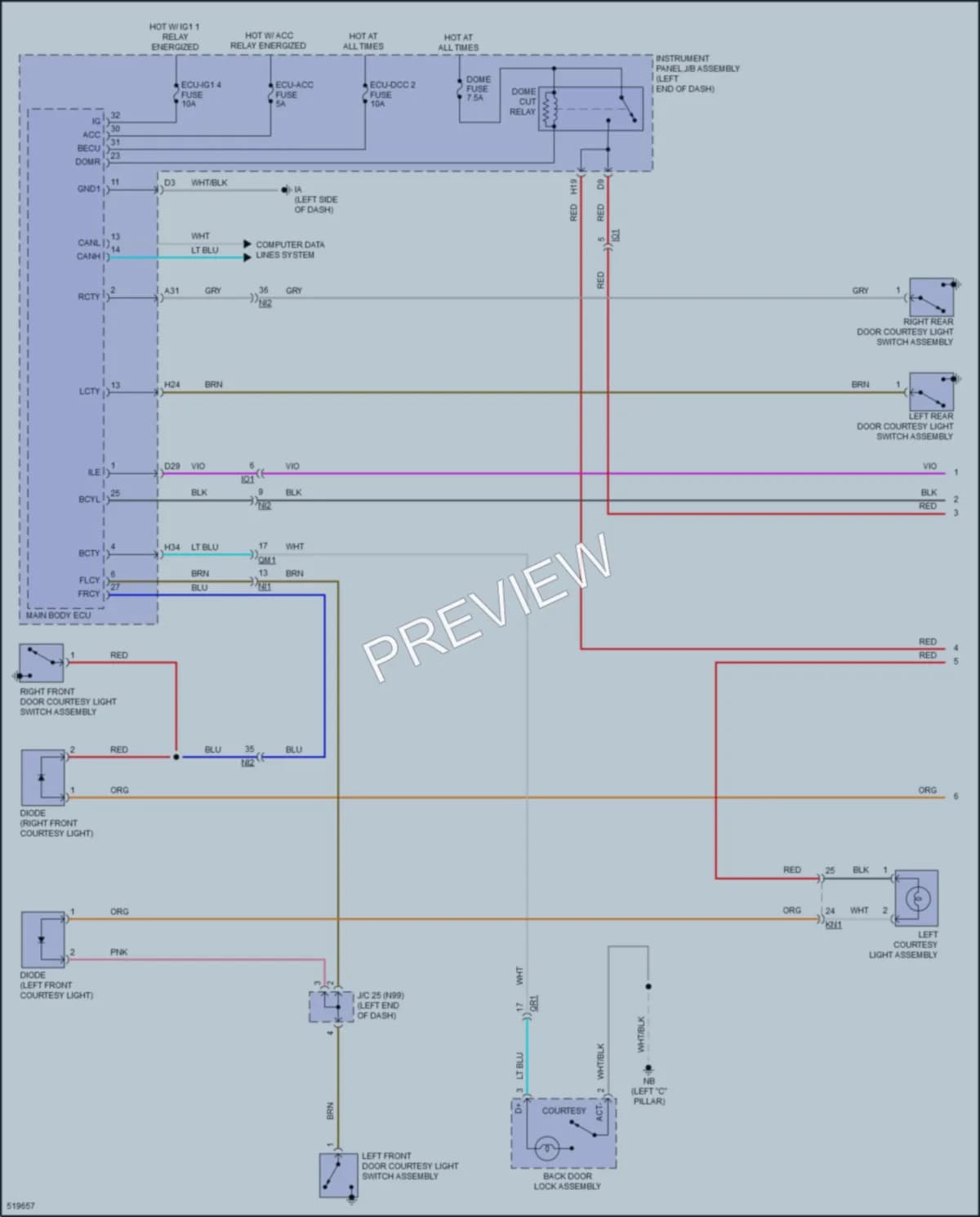 2017 Toyota PriusPrime Interior Lights wiring diagram preview