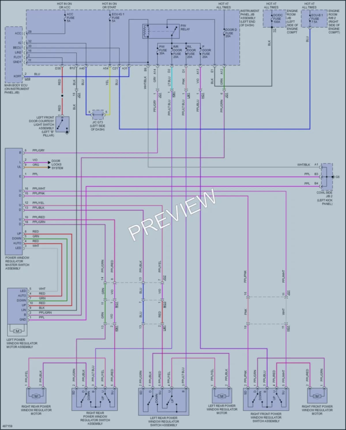 2017 Toyota Priusc Power Windows wiring diagram preview