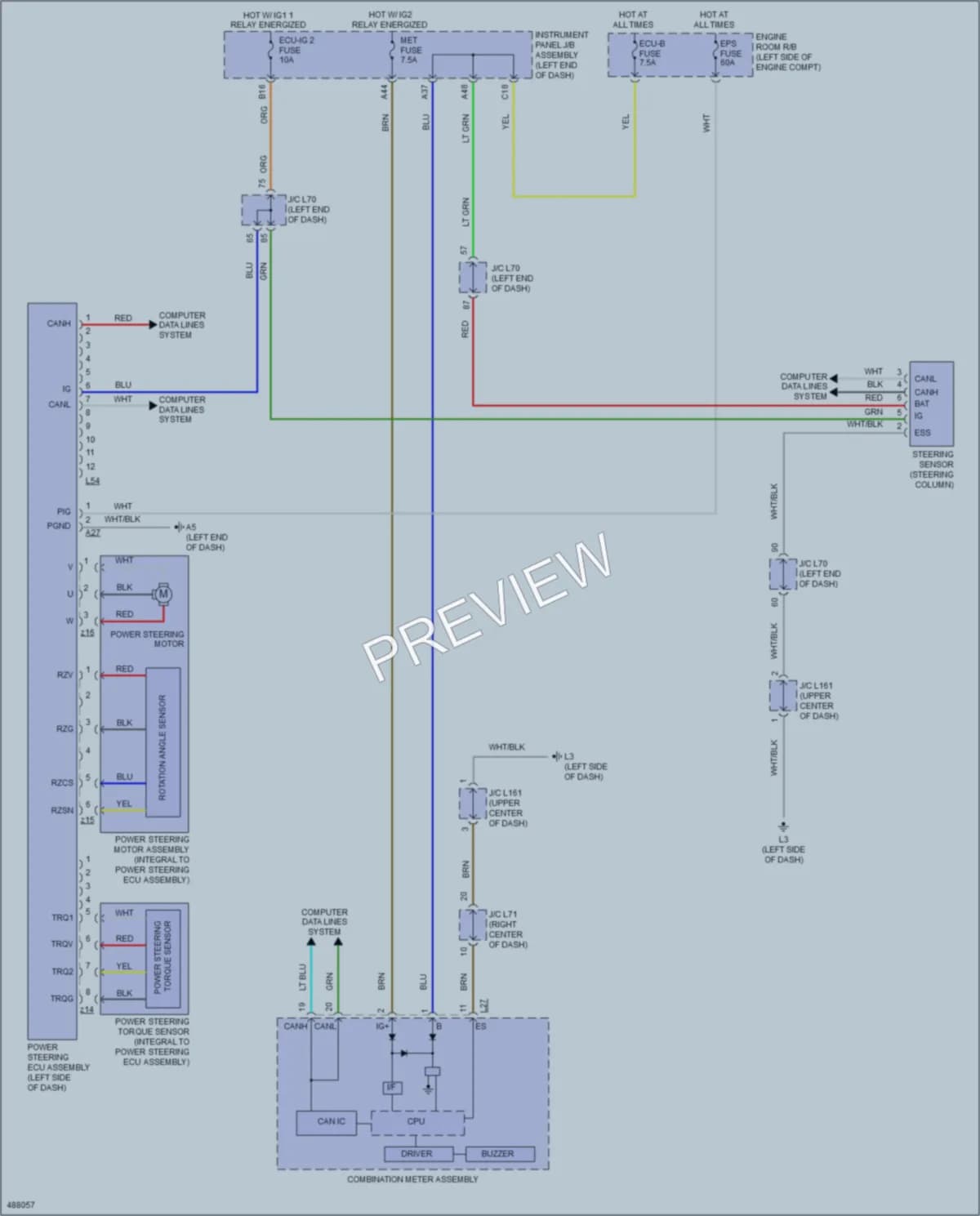 2017 Toyota Priusv Electronic Power Steering wiring diagram preview