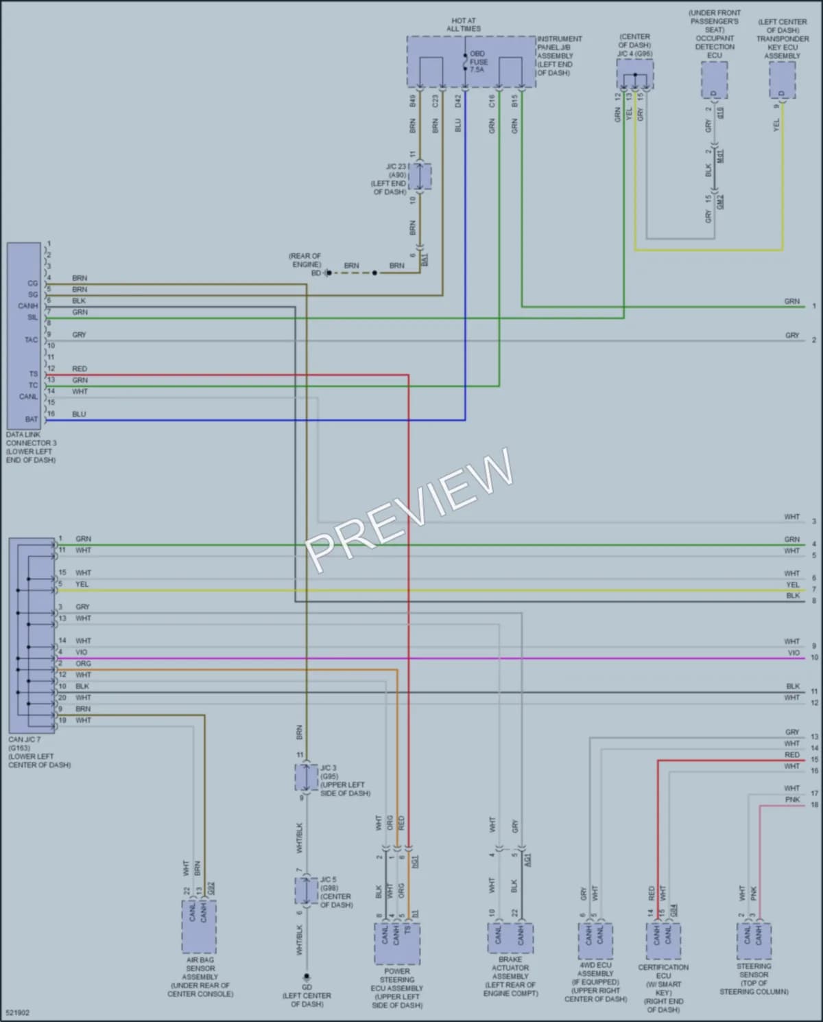 2017 Toyota RAV4 Computer Data Lines wiring diagram preview