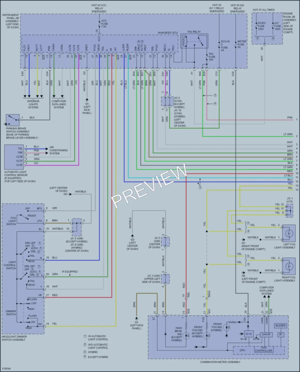 2017 Toyota RAV4 Headlights wiring diagram preview
