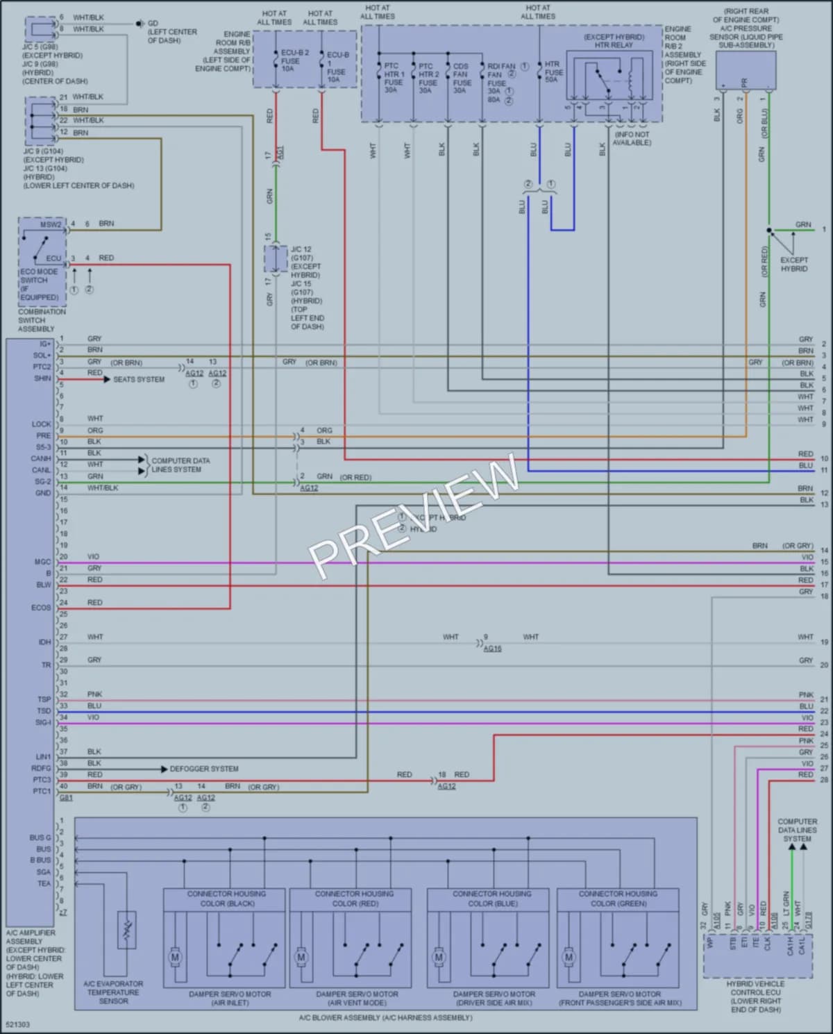 2017 Toyota RAV4Hybrid Air Conditioning wiring diagram preview