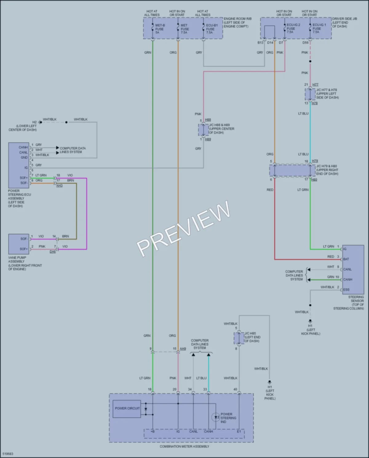 2017 Toyota Sequoia Electronic Power Steering wiring diagram preview