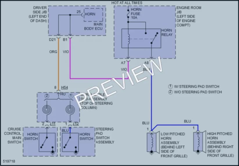 2017 Toyota Sequoia Horn wiring diagram preview