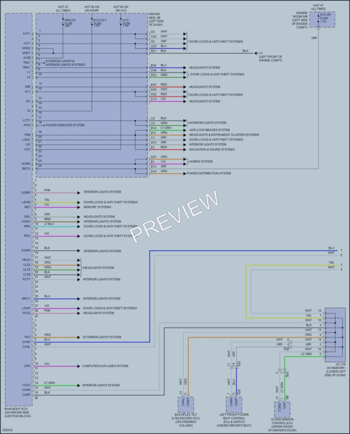 2017 Toyota Tundra Body Control Modules wiring diagram preview
