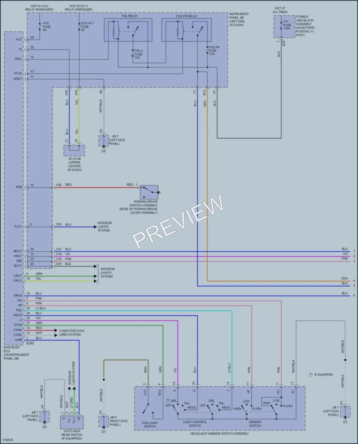 2017 Toyota Yaris Headlights wiring diagram preview