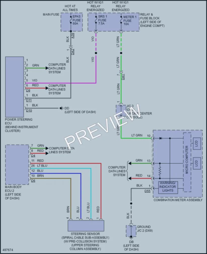2017 Toyota YarisiA Electronic Power Steering wiring diagram preview