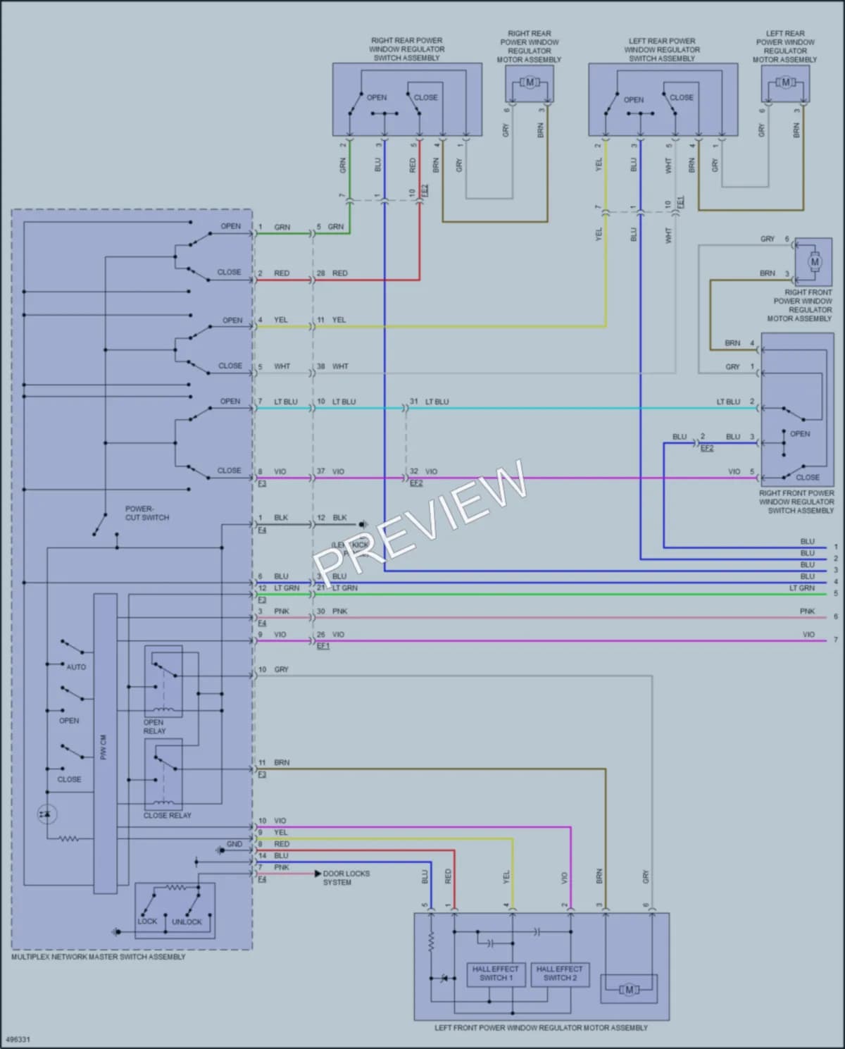 2017 Toyota YarisiA Power Windows wiring diagram preview