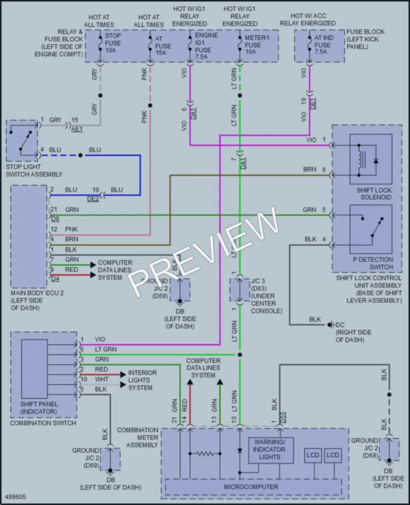 2017 Toyota YarisiA Shift Interlock wiring diagram preview