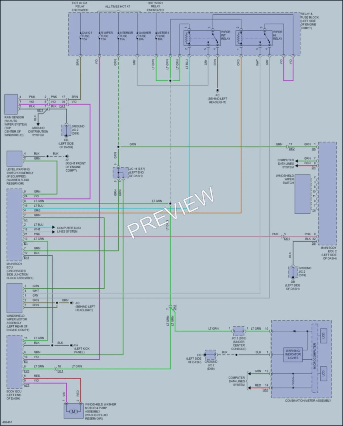 2017 Toyota YarisiA Wiper Washer wiring diagram preview