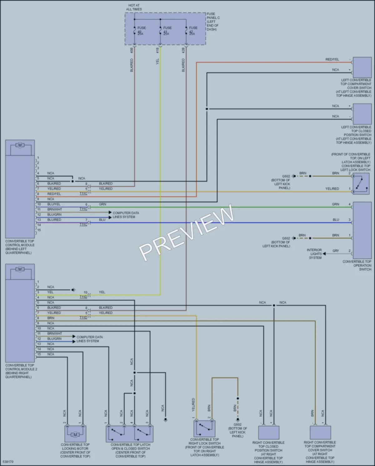 2017 Volkswagen Beetle Power Top Sunroof wiring diagram preview