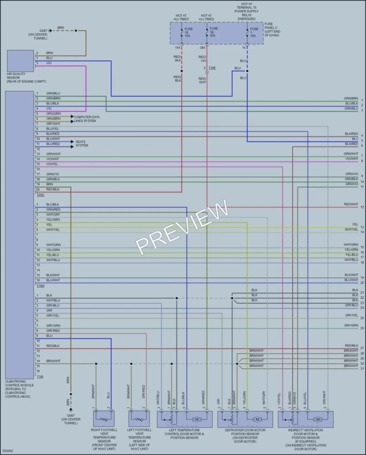 2017 Volkswagen CC Air Conditioning wiring diagram preview