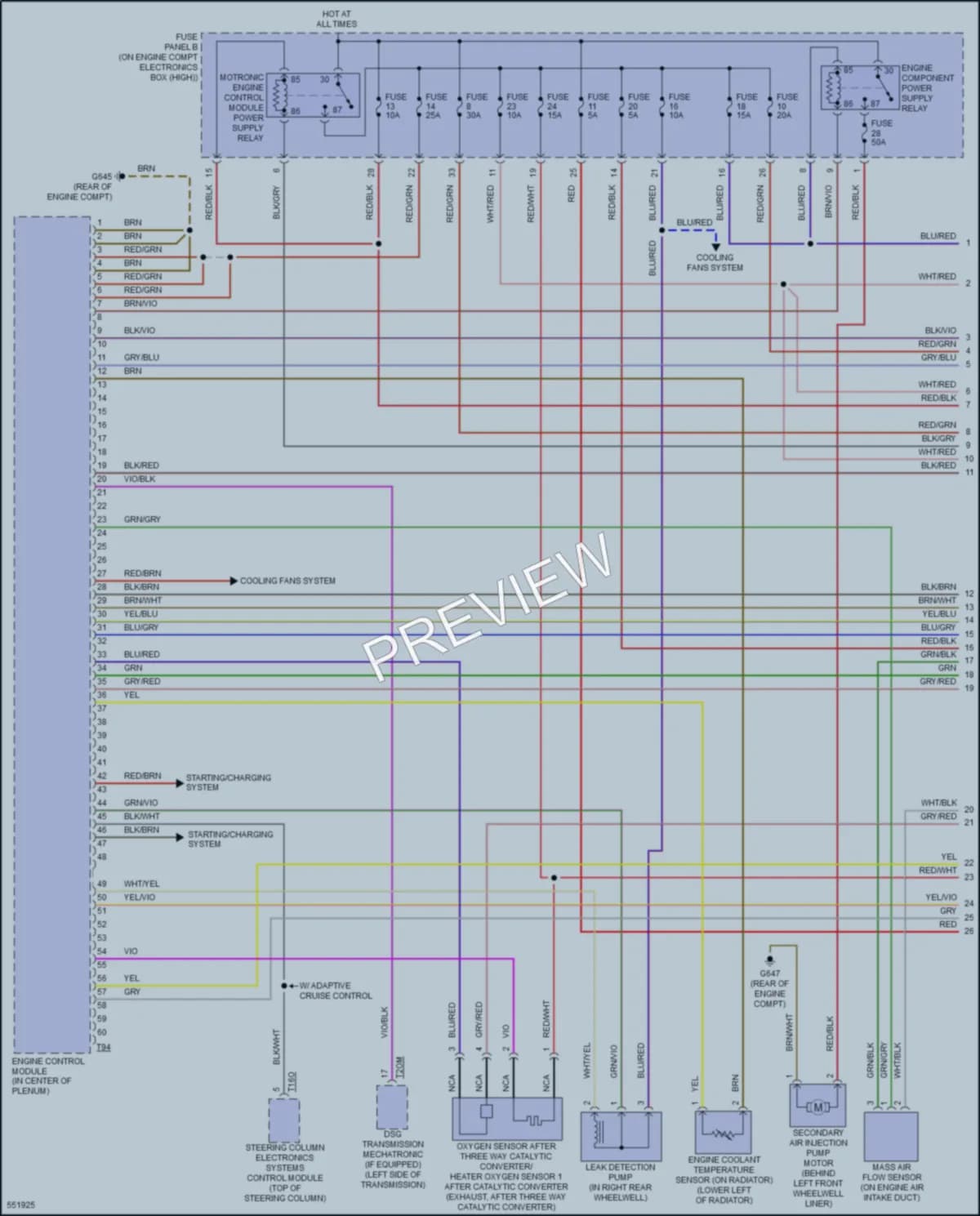 2017 Volkswagen CC Engine Performance wiring diagram preview